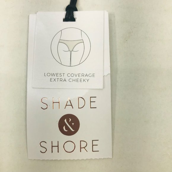 Shade And Shore Women's Size Small 4-6 High Leg Ribbed Bikini Swim Bottom New - Picture 3 of 8